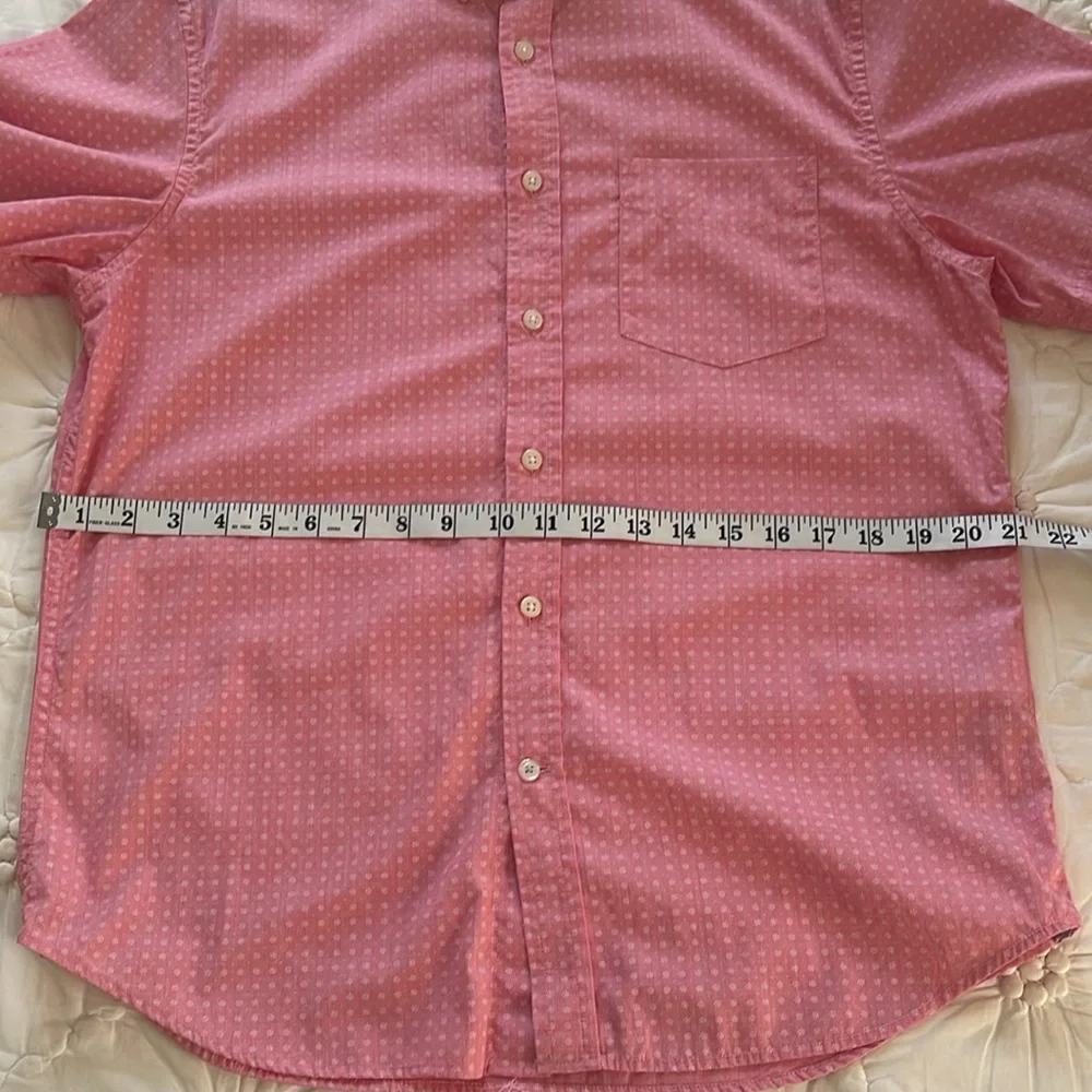 Banana Republic Slim 100% Luxe Poplin Cotton Short Sleeve Button Down Size Med